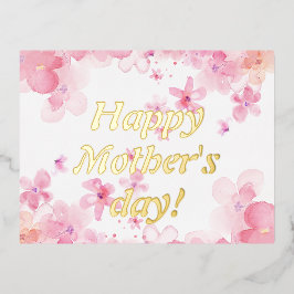 水彩花mother day 箔シーズンポストカード