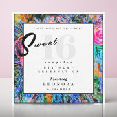 水彩花Sweet sixteen16サプライズパーティー 招待状