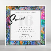 水彩花Sweet sixteen16サプライズパーティー 招待状
