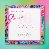 水彩花Sweet sixteen16ピンク 招待状