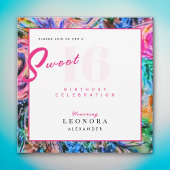 水彩花Sweet sixteen16ピンク 招待状