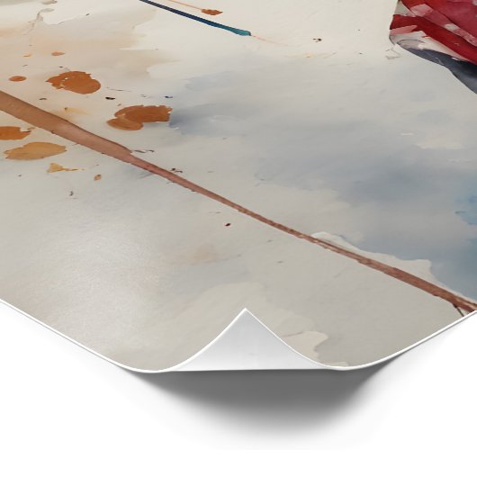 水彩芸者9番 ポスター (コーナー)