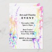 水彩芸術的カスタム走イベント 招待状 (正面/裏面)