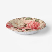 水彩芸術的ピンクのバラ ペーパーボウル (傾斜あり)