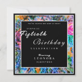 水彩芸術的花ANYサプライズ誕生日 招待状 (正面)