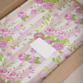 水彩英語バラピンク白ストライプ色 薄葉紙