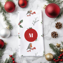 水彩英語ロビンクリスマスホリデー