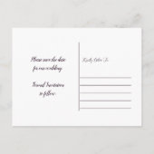 水彩茄子パープルフローラ保存日 インビテーションポストカード (裏面)