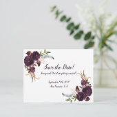 水彩茄子パープルフローラ保存日 インビテーションポストカード (スタンド正面)