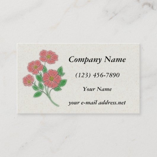 水彩茶バラ 名刺 (正面)