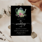 水彩茶パーティーテーマ結婚式招待状 招待状