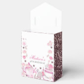 水彩茶パーティーパーソナライズされたピンクグリッター フェイバーボックス (オープン)