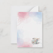 水彩茶パーティーピンク金ゴールド感謝していユー ノートカード (裏面)