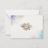 水彩茶パーティーピンク金ゴールド感謝していユー ノートカード (裏面)