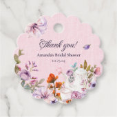 水彩茶パーティーブライダルシャワーありがとう フェイバータグ (正面)