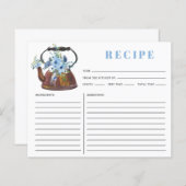水彩茶パーティーブライダルシャワーレシピカード (正面/裏面)