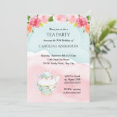水彩茶パーティー誕生会 招待状 (スタンド正面)