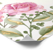 水彩茶パーティー赤面フローラブライダルシャワー ポスター (角)