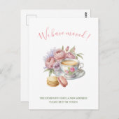 水彩茶ピンクの花ニューホームムービングアヌン ポストカード (正面/裏面)