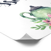 水彩茶会デザートサイン ポスター (角)