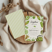 水彩茶会抹茶生日 招待状