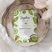 水彩茶会抹茶生日 招待状