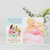 水彩茶会誕生日招待状 招待状 (スタンド正面)