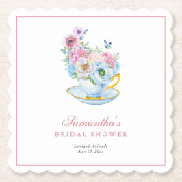 水彩茶会 ブライダルシャワー ペーパーコースター