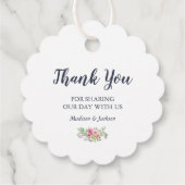 水彩茶器と花のティーパーティー フェイバータグ (裏面)