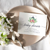 水彩茶壶婴儿淋浴 招待状