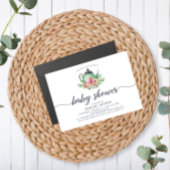 水彩茶壶婴儿淋浴 招待状