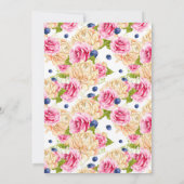 水彩茶杯花束 フラワーベビーシャワー 招待状 (裏面)