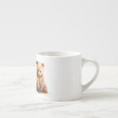 水彩茶色のベビークマ、座って可愛いクマの子 エスプレッソカップ (右)