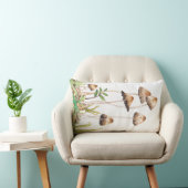 水彩茶色の森のキノコ ランバークッション (椅子)