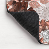 水彩茶色の灰色の花の模様。 マウスパッド (コーナー)