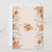 水彩茶色花のSave the Date招待状 招待状 (裏面)