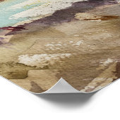 水彩草原の風景。ウクライナアート ポスター (角)