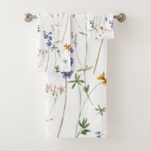 水彩草原シームレスパターン バスタオルセット (インサイチュ)