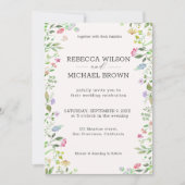 水彩草原花卉婚礼请柬 セーブザデート (正面)