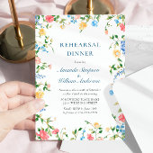 水彩草原野花波西米亚彩排晚餐 招待状