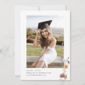 水彩草原野花波西米亚风格毕业派对 招待状 (裏面)