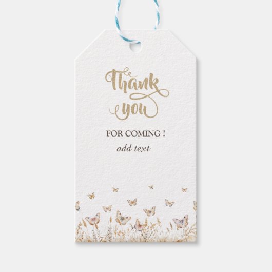 水彩草蝶 ギフトタグ (正面)