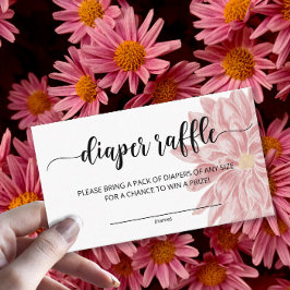 水彩菊おむつラッフルチケット エンクロージャーカード