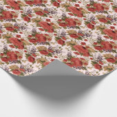 水彩菊のバラ:フローラシームレス ラッピングペーパー (角)