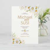 水彩菊の結婚式招待状 招待状 (スタンド正面)