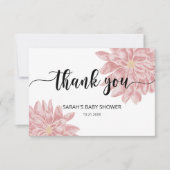 水彩菊の赤ちゃんシャワーありがとう カード (正面)