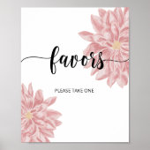 水彩菊の赤ちゃんシャワーの好意 ポスター (正面)