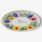 水彩菊エレガント ペーパープレート (アングル)