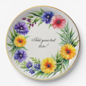 水彩菊エレガント ペーパープレート (正面)