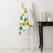 水彩菊黄色の花（グレ） シェルパブランケット (インサイチュ)